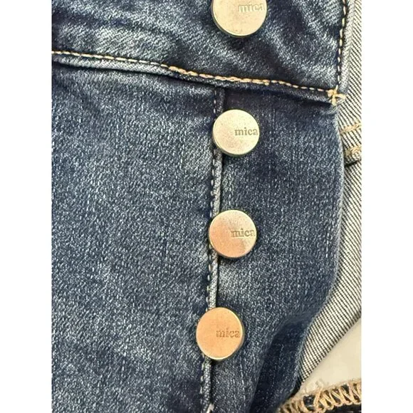 Mica Denim Wide Leg Womens Sz 27 High Rise Hidden Button Fly Medium Wash Jeans - Picture 9 of 15